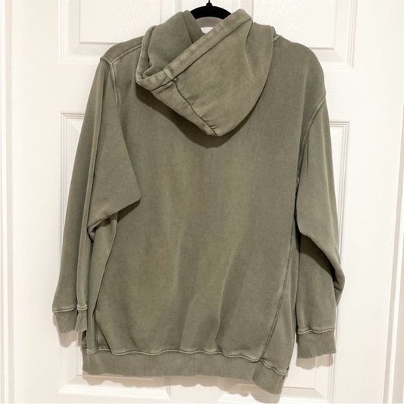 (2) Aerie Oversized Gray & Olive Green Pullover Hoodies Size Small - Picture 3 of 7